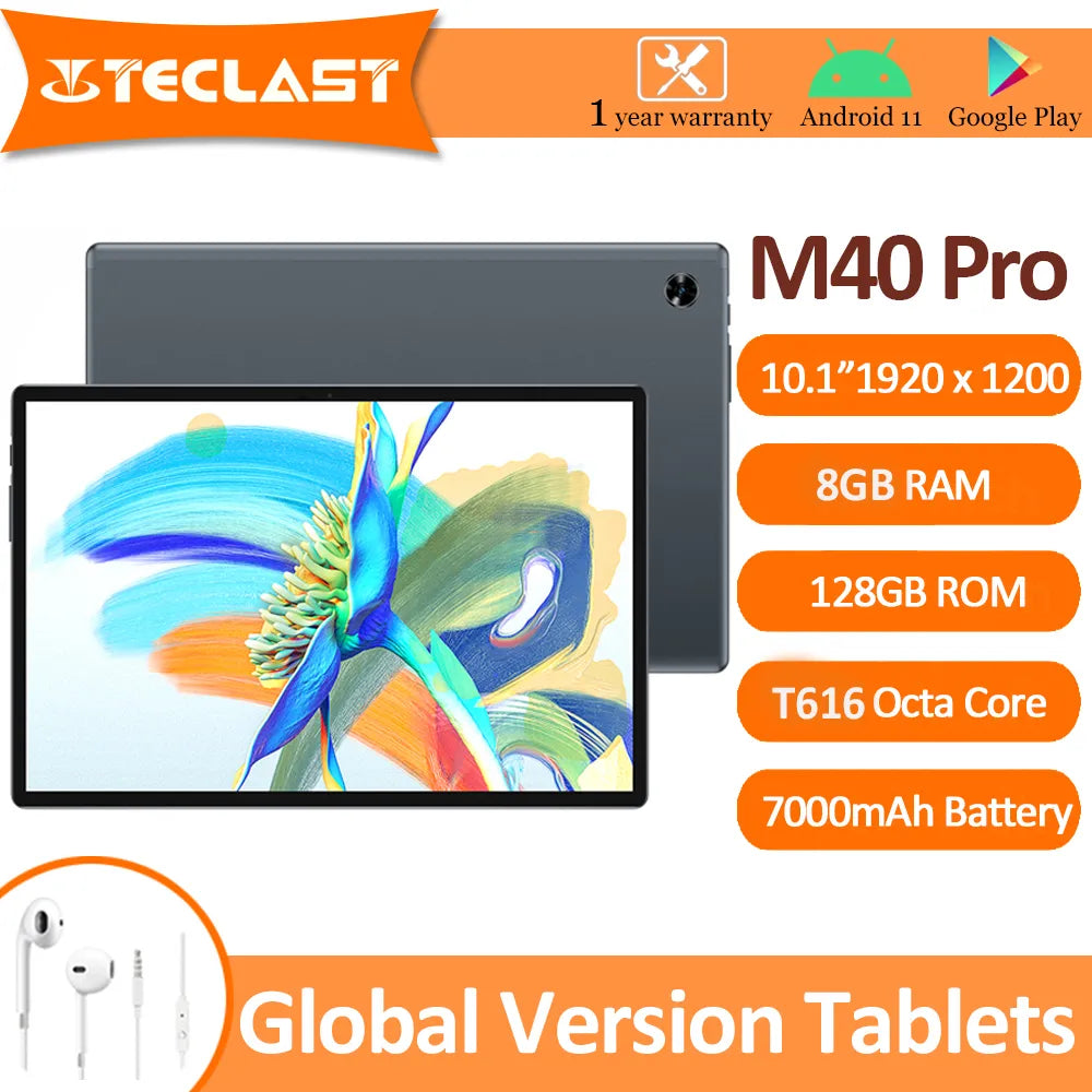 Teclast M40 Pro 2023 - 10.1" - Android 12 - CPU UNISOC T616 Octo-core - RAM 8GB - STORAGE 128GB - 4G Dual SIM+WIFI - Battery 7000mAh