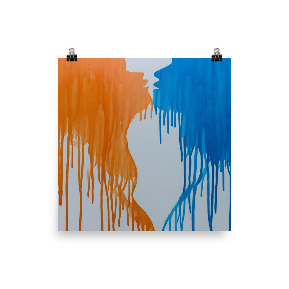 Poster Abstract Art Painting Couple Love Square