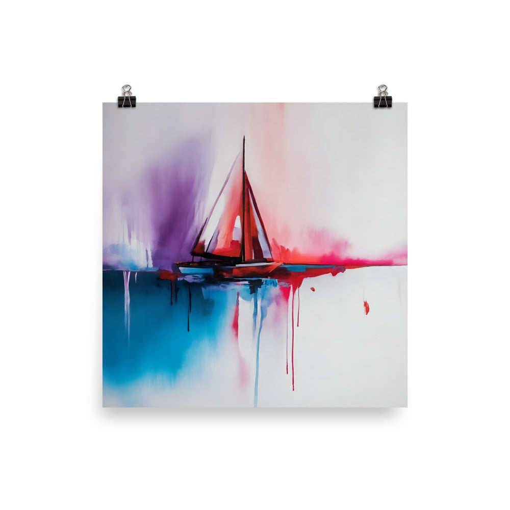 Poster Abstract Boat And Ocean