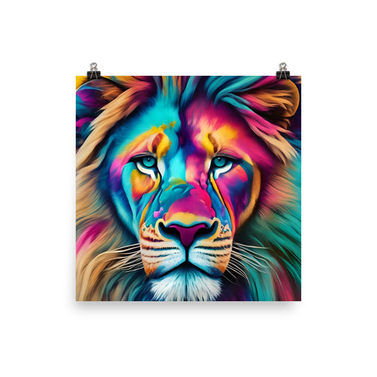 Poster Colorful Lion Square